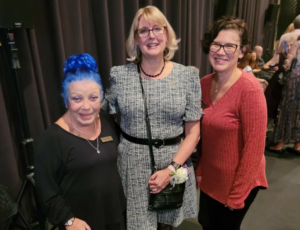 Kathi, Virginia, and Donna Anderson from Chesapeake Arts Center, Anne Awards 2023, Leadership Awardee